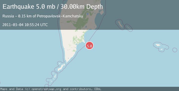 Map of OFF EAST COAST OF KAMCHATKA