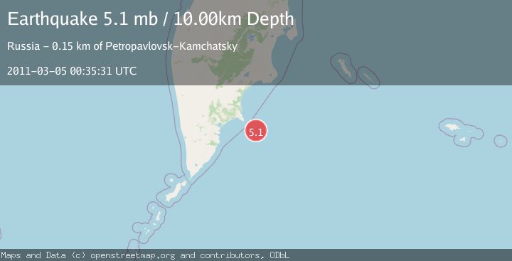 Map of OFF EAST COAST OF KAMCHATKA