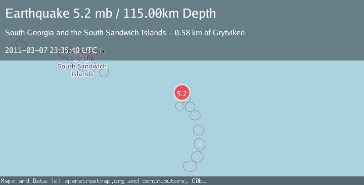Map of SOUTH SANDWICH ISLANDS REGION