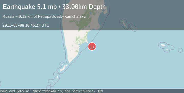 Map of OFF EAST COAST OF KAMCHATKA