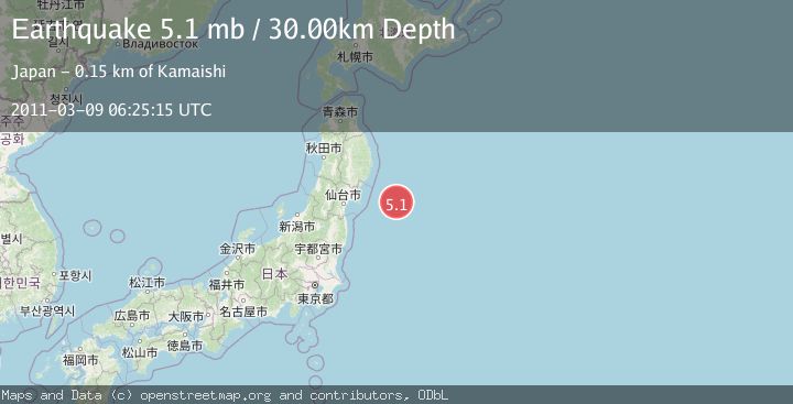 Map of OFF EAST COAST OF HONSHU, JAPAN