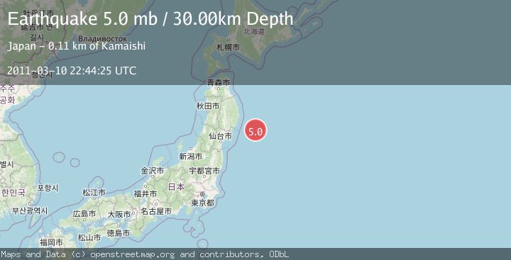 Map of OFF EAST COAST OF HONSHU, JAPAN