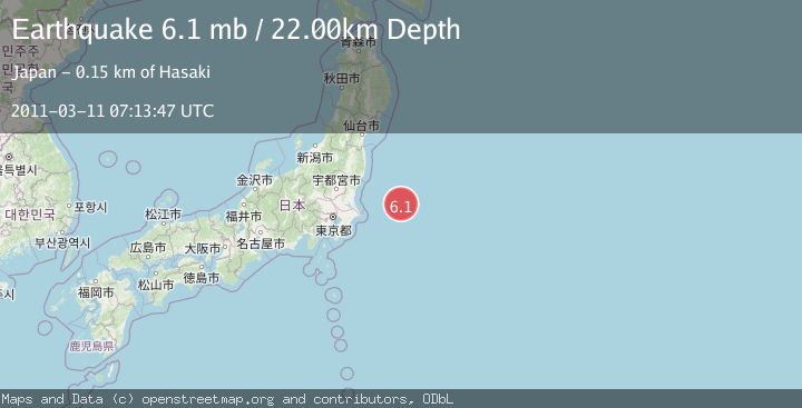 Map of OFF EAST COAST OF HONSHU, JAPAN