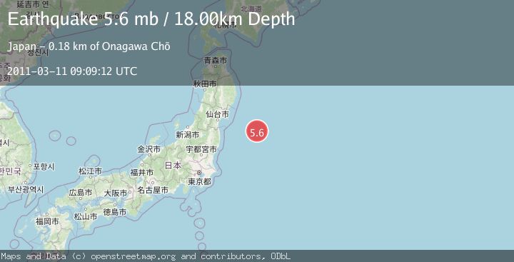 Map of OFF EAST COAST OF HONSHU, JAPAN