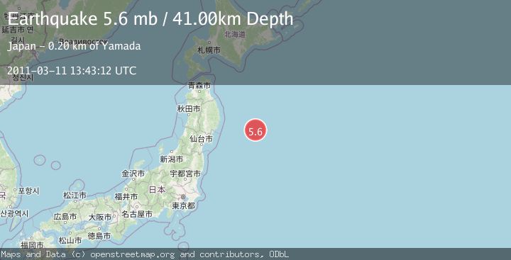 Map of OFF EAST COAST OF HONSHU, JAPAN