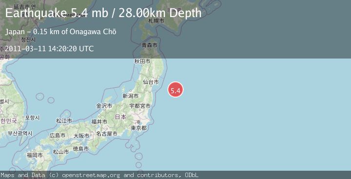 Map of OFF EAST COAST OF HONSHU, JAPAN