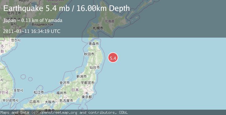 Map of OFF EAST COAST OF HONSHU, JAPAN