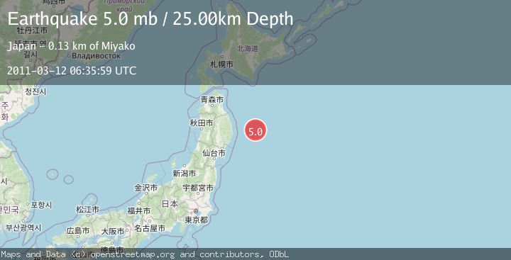 Map of OFF EAST COAST OF HONSHU, JAPAN