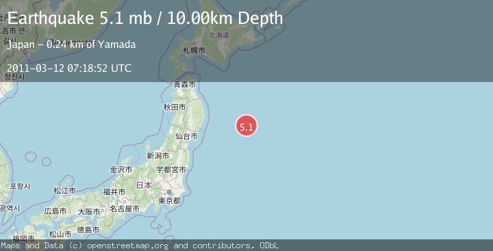 Map of OFF EAST COAST OF HONSHU, JAPAN