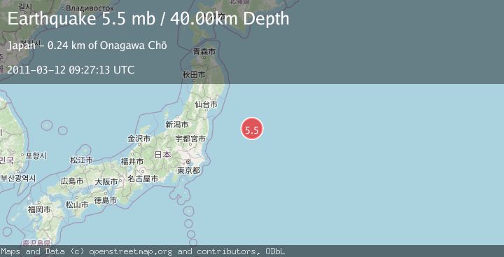 Map of OFF EAST COAST OF HONSHU, JAPAN