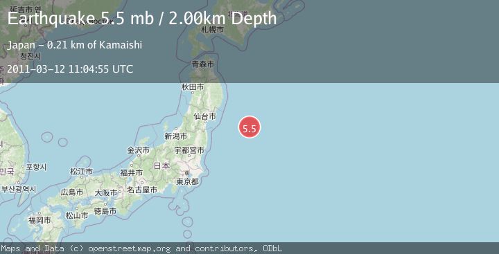 Map of OFF EAST COAST OF HONSHU, JAPAN
