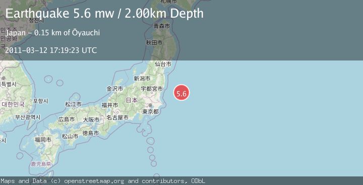 Map of OFF EAST COAST OF HONSHU, JAPAN