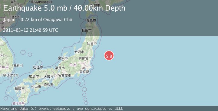 Map of OFF EAST COAST OF HONSHU, JAPAN