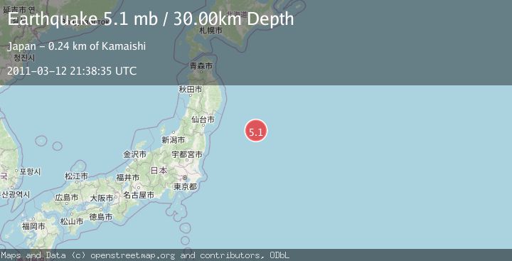 Map of OFF EAST COAST OF HONSHU, JAPAN