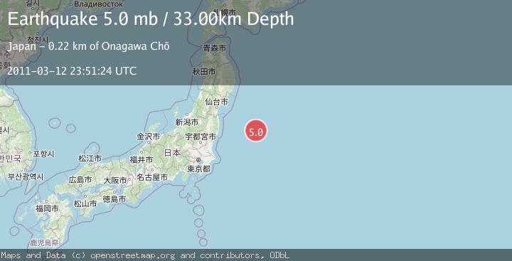 Map of OFF EAST COAST OF HONSHU, JAPAN