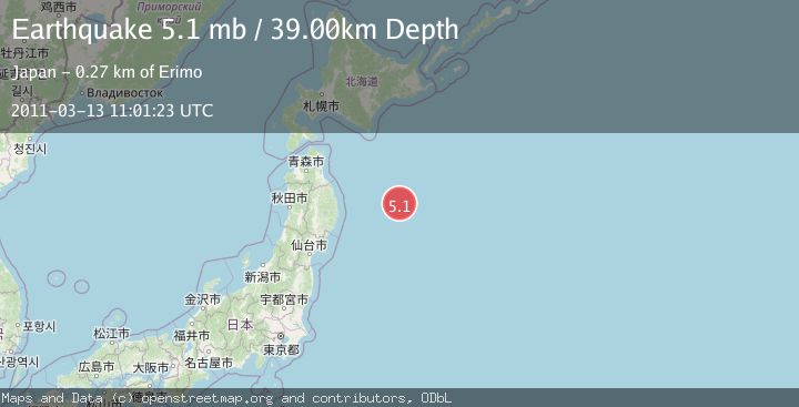 Map of OFF EAST COAST OF HONSHU, JAPAN