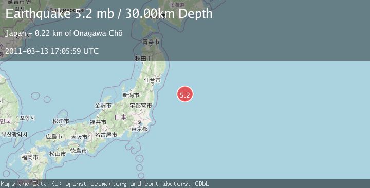 Map of OFF EAST COAST OF HONSHU, JAPAN