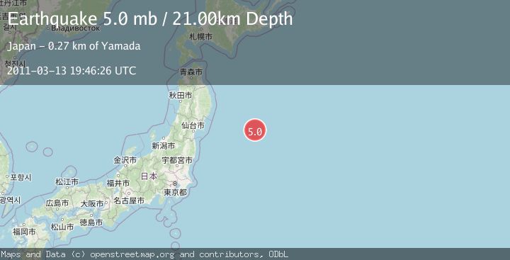 Map of OFF EAST COAST OF HONSHU, JAPAN
