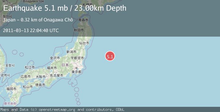 Map of OFF EAST COAST OF HONSHU, JAPAN