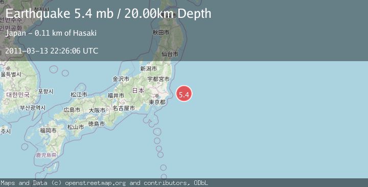 Map of OFF EAST COAST OF HONSHU, JAPAN
