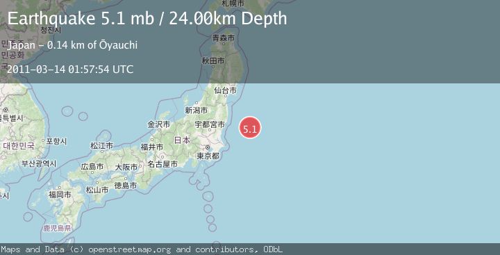 Map of OFF EAST COAST OF HONSHU, JAPAN