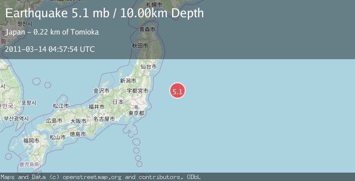 Map of OFF EAST COAST OF HONSHU, JAPAN