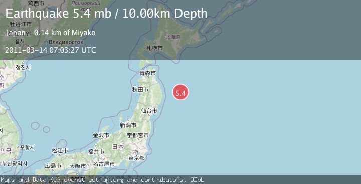 Map of OFF EAST COAST OF HONSHU, JAPAN