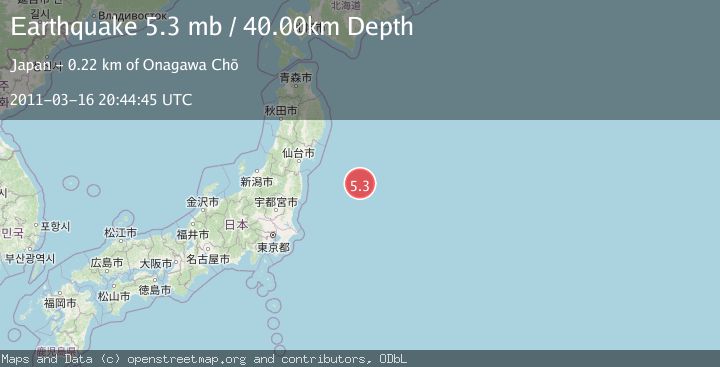 Map of OFF EAST COAST OF HONSHU, JAPAN