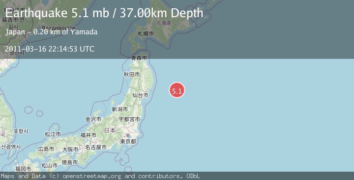 Map of OFF EAST COAST OF HONSHU, JAPAN
