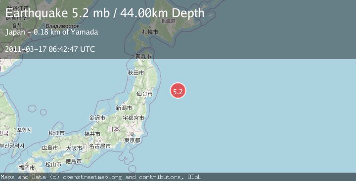 Map of OFF EAST COAST OF HONSHU, JAPAN