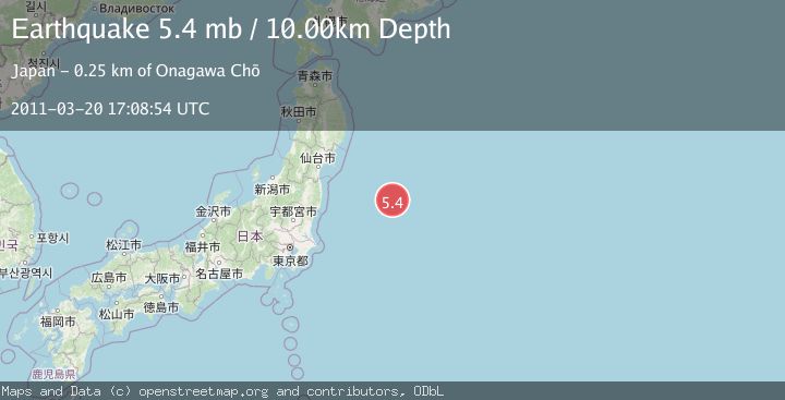 Map of OFF EAST COAST OF HONSHU, JAPAN