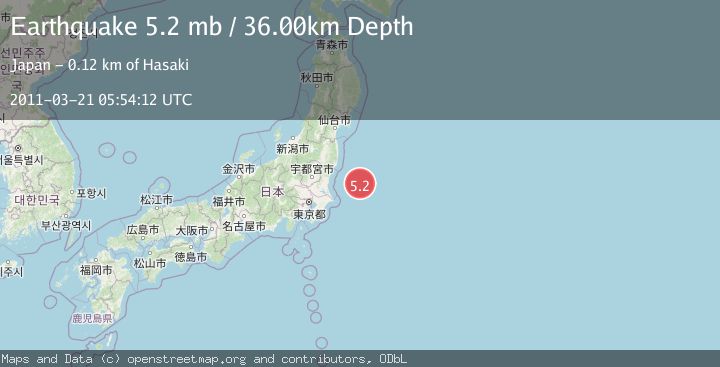 Map of OFF EAST COAST OF HONSHU, JAPAN