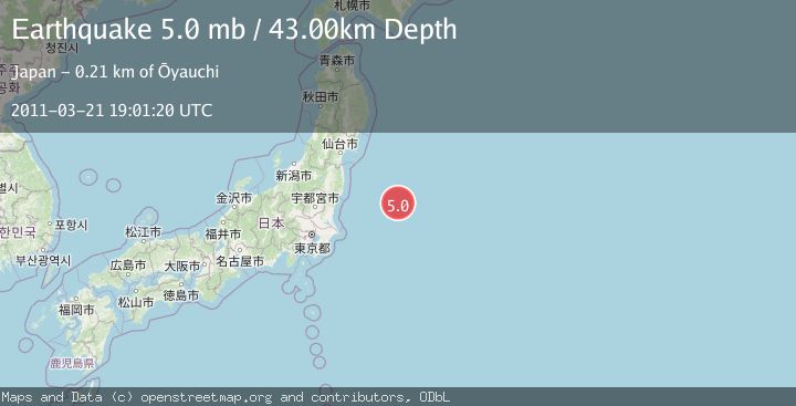 Map of OFF EAST COAST OF HONSHU, JAPAN