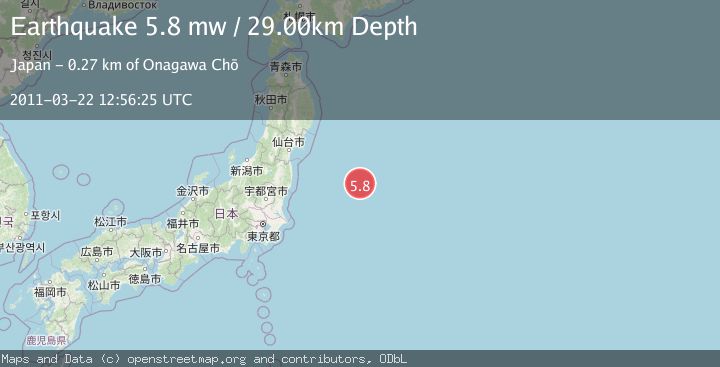 Map of OFF EAST COAST OF HONSHU, JAPAN