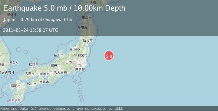 Map of OFF EAST COAST OF HONSHU, JAPAN