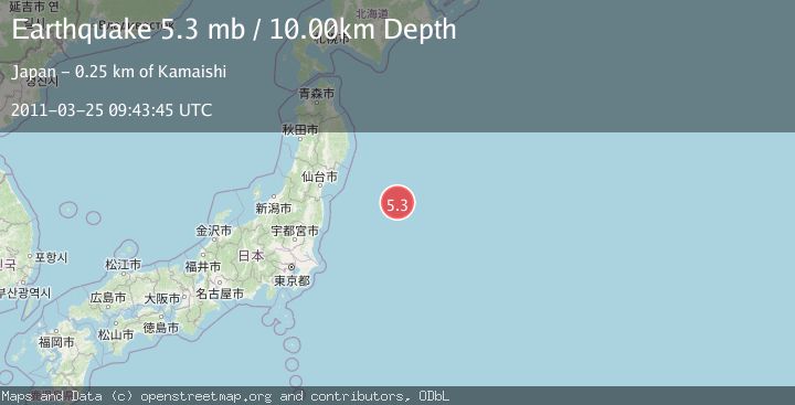Map of OFF EAST COAST OF HONSHU, JAPAN