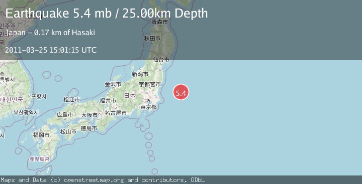Map of OFF EAST COAST OF HONSHU, JAPAN