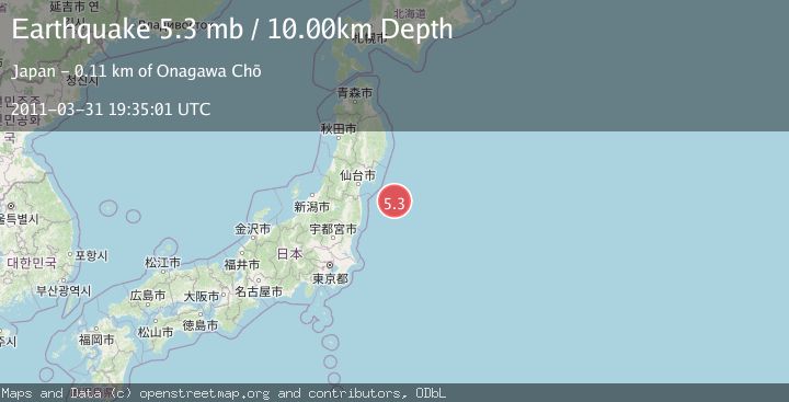 Map of OFF EAST COAST OF HONSHU, JAPAN