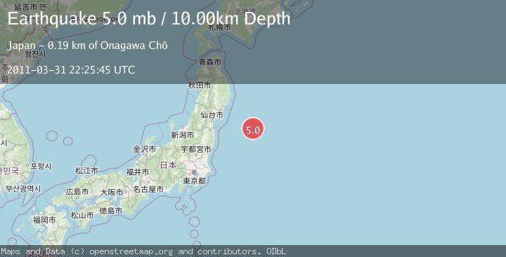 Map of OFF EAST COAST OF HONSHU, JAPAN