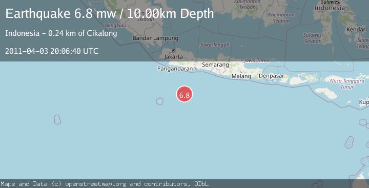 Map of SOUTH OF JAVA, INDONESIA