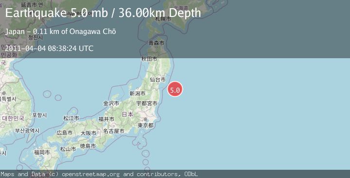 Map of OFF EAST COAST OF HONSHU, JAPAN