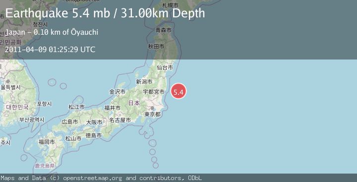 Map of OFF EAST COAST OF HONSHU, JAPAN