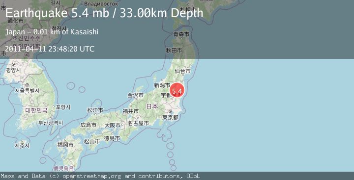 Map of EASTERN HONSHU, JAPAN