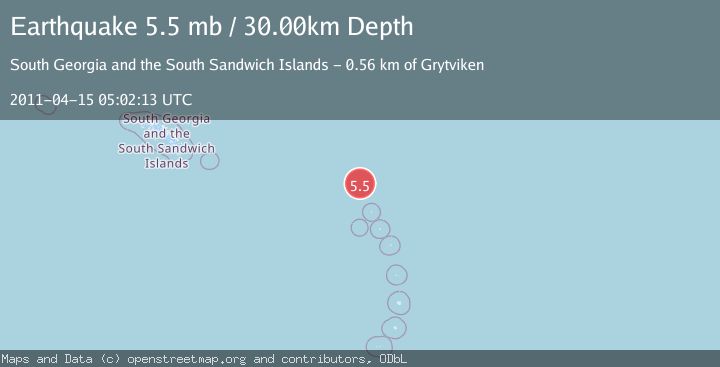 Map of SOUTH SANDWICH ISLANDS REGION