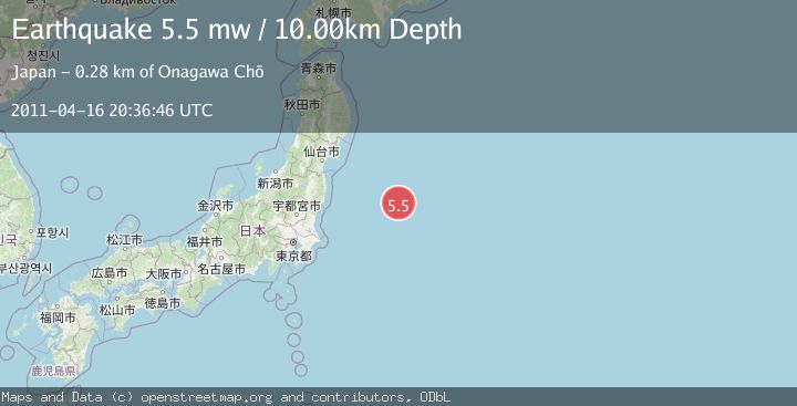 Map of OFF EAST COAST OF HONSHU, JAPAN