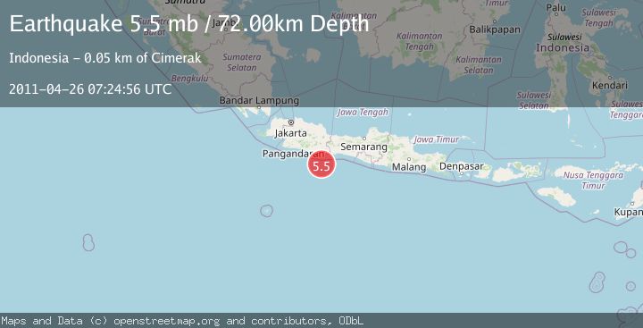Map of JAVA, INDONESIA