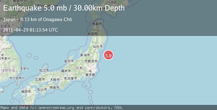 Map of OFF EAST COAST OF HONSHU, JAPAN