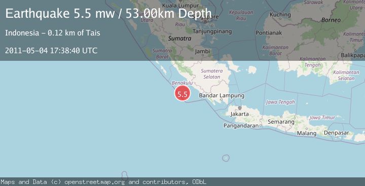 Map of SOUTHERN SUMATRA, INDONESIA
