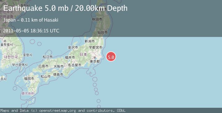 Map of OFF EAST COAST OF HONSHU, JAPAN