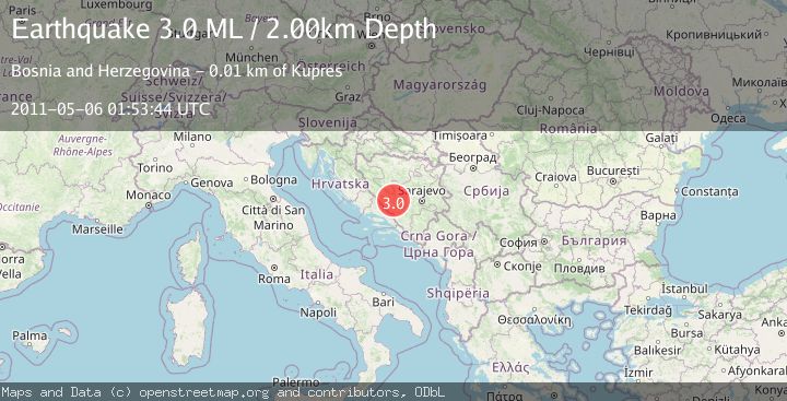 Map of BOSNIA AND HERZEGOVINA